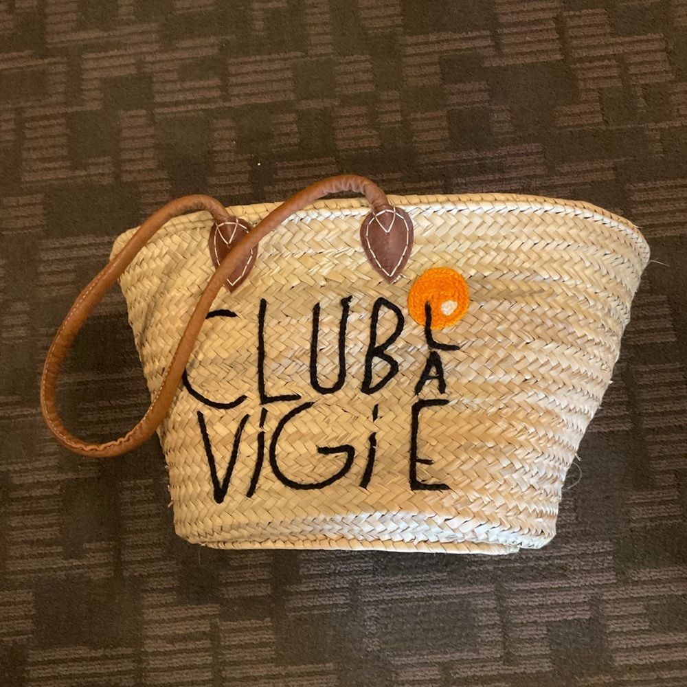 Monaco Club Vigie Straw Tote Bag - Leather Handles - Picture 2 of 8